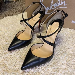 Christian Louboutin red sole crisscross heels